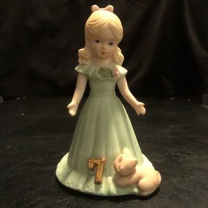 Vintage Age 7 Enesco Growing Up Girls - Blonde figurines